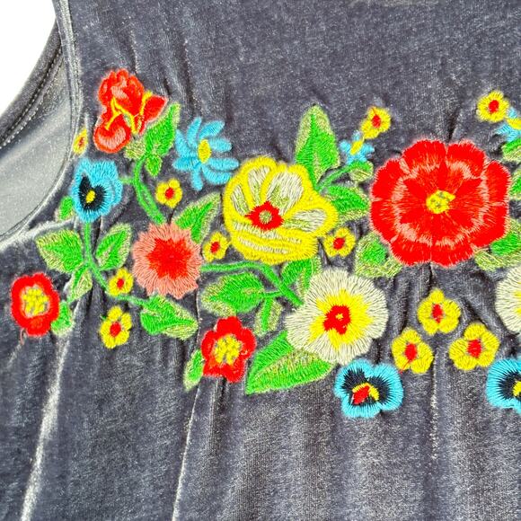 Umgee Velvet Embroidered Cold Shoulder Top Women's S Boho Fairy‎ Lightweight - Picture 4 of 8
